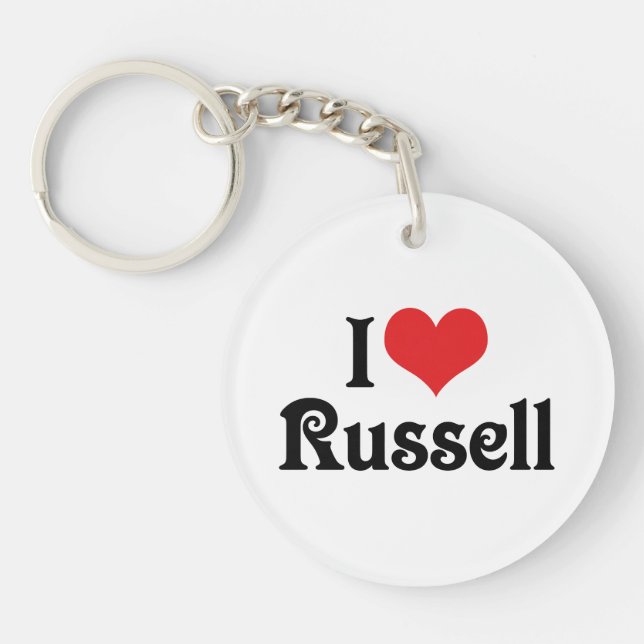 I Love Russell Key Ring (Front)