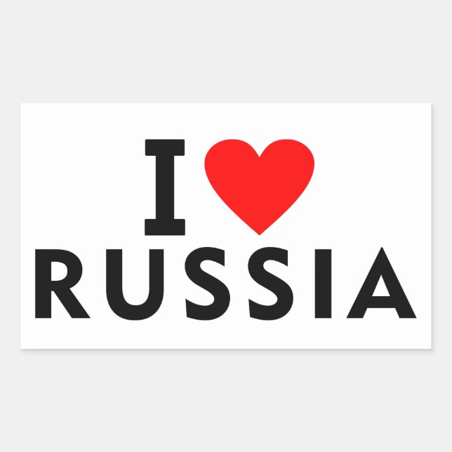 I love Russia country like heart travel tourism Rectangular Sticker (Front)