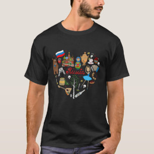 I Love Russia Cute Funny Moscow Russian Symbol T-Shirt