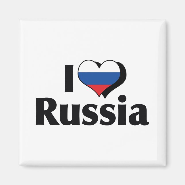 I Love Russia Flag Magnet (Front)