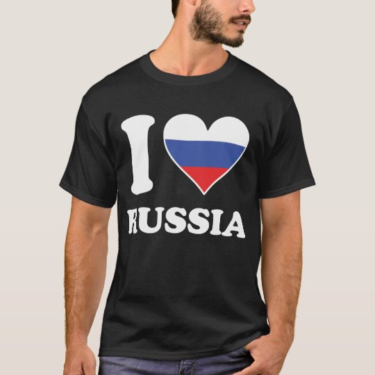 I Love Russia Russian Flag Heart T-Shirt