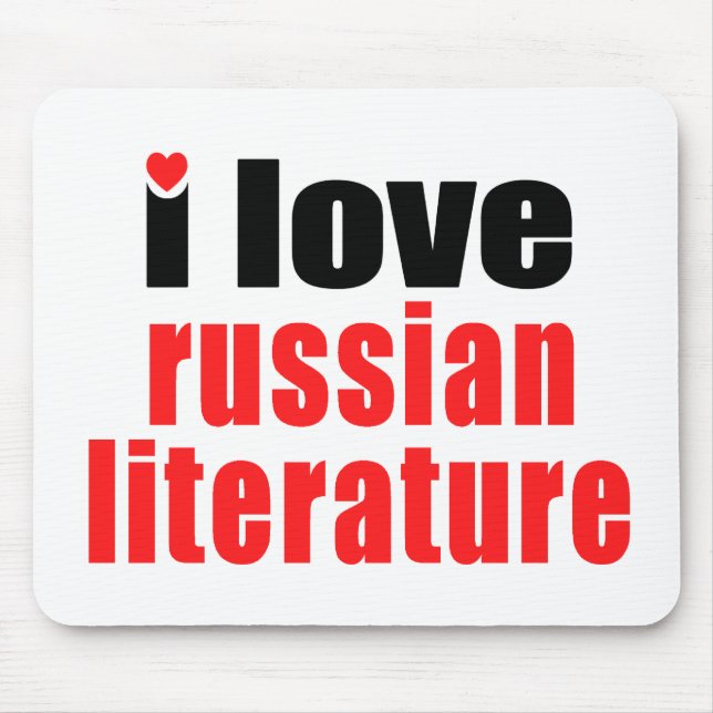 I Love Russian Literature Mouse Pad (Front)