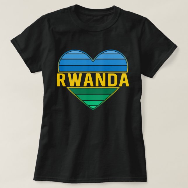 I Love Rwanda, Rwandan Rwandese Heart T-Shirt (Design Front)