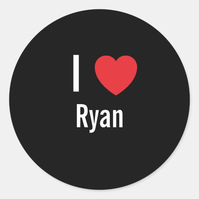 I love Ryan Classic Round Sticker (Front)