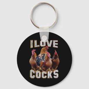 I Love S Funny Roosters Meme Chicken Lovers Key Ring