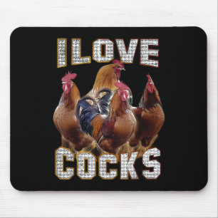 I Love S Funny Roosters Meme Chicken Lovers Mouse Pad