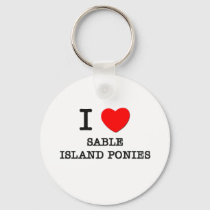 I Love Sable Island Ponies (Horses) Key Ring