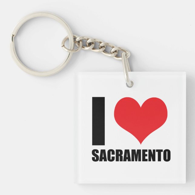I love Sacramento Key Ring (Front)