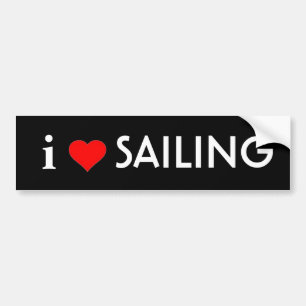 I Love Sailing Bumper Sticker