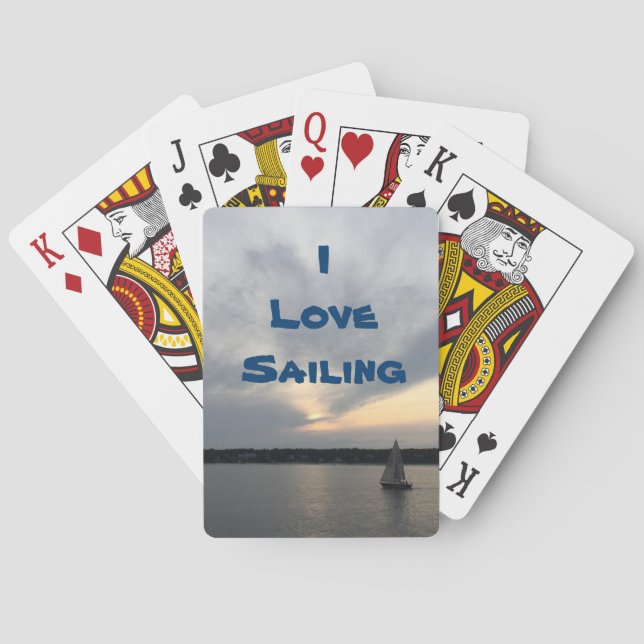 I Love Sailing Playing Cards (Back)