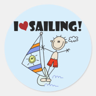 I Love Sailing T-shirts and Gifts Classic Round Sticker
