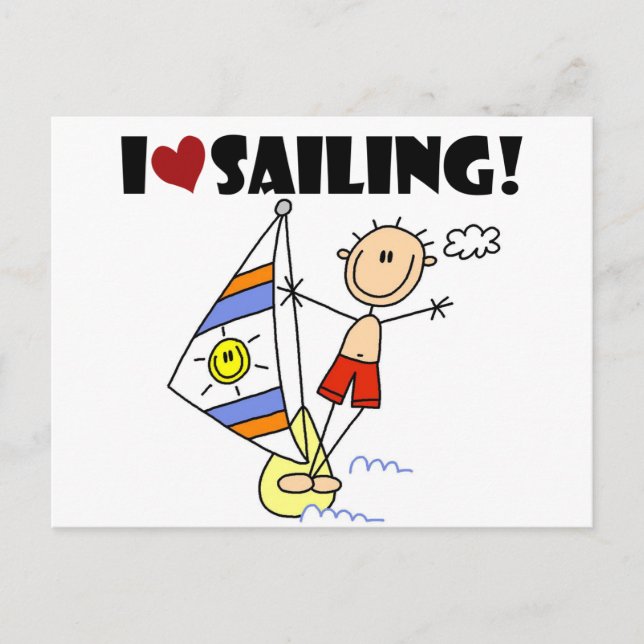 I Love Sailing T-shirts and Gifts Postcard (Front)