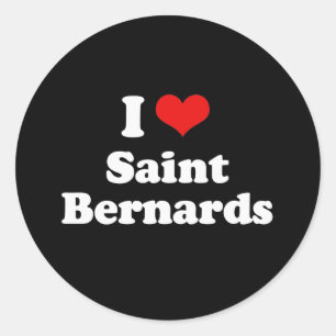 I Love Saint Bernards Classic Round Sticker