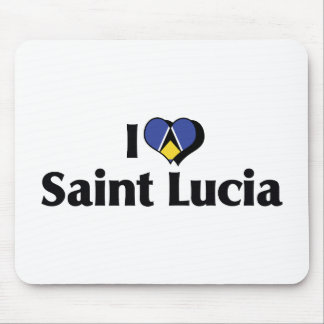 I Love Saint Lucia Flag Mouse Pad