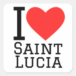 I love Saint Lucia Square Sticker
