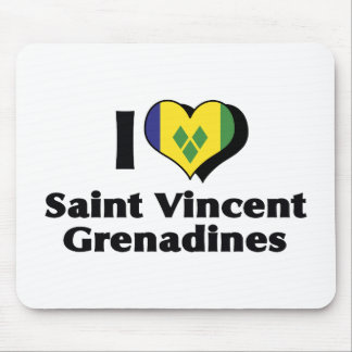 I Love Saint Vincent Grenadines Flag Mouse Pad