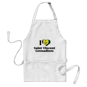 I Love Saint Vincent Grenadines Flag Standard Apron