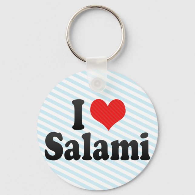 I Love Salami Key Ring (Front)