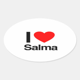 i love salma oval sticker