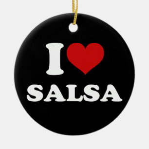 I Love Salsa Ceramic Ornament