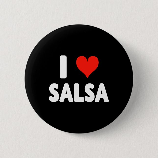 I Love Salsa Heart Dance Dancer Dancing Studio Mex 6 Cm Round Badge (Front)
