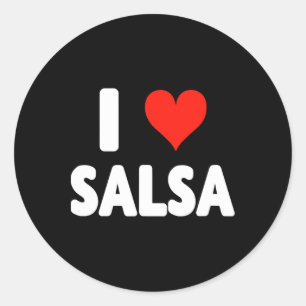 I Love Salsa Heart Dance Dancer Dancing Studio Mex Classic Round Sticker