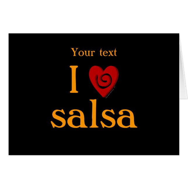 I Love Salsa Swirl Heart Latin Dancing Custom (Front Horizontal)