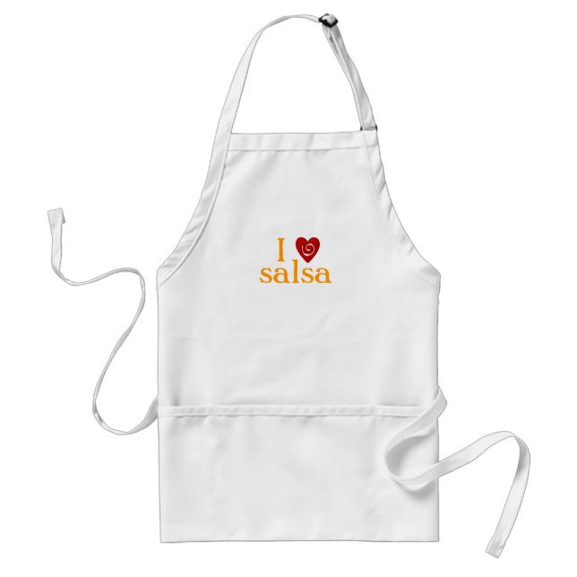 I Love Salsa Swirl Heart Latin Dancing Custom Standard Apron (Front)