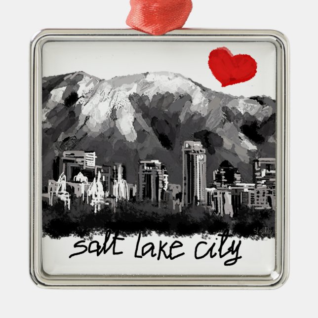 I love Salt Lake City Metal Ornament (Front)