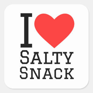 I love salty snack square sticker