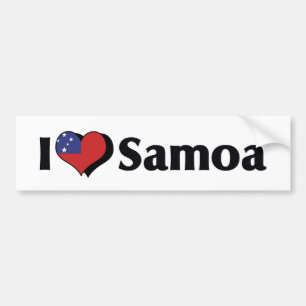 I Love Samoa Flag Bumper Sticker
