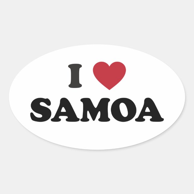 I Love Samoa Oval Sticker (Front)