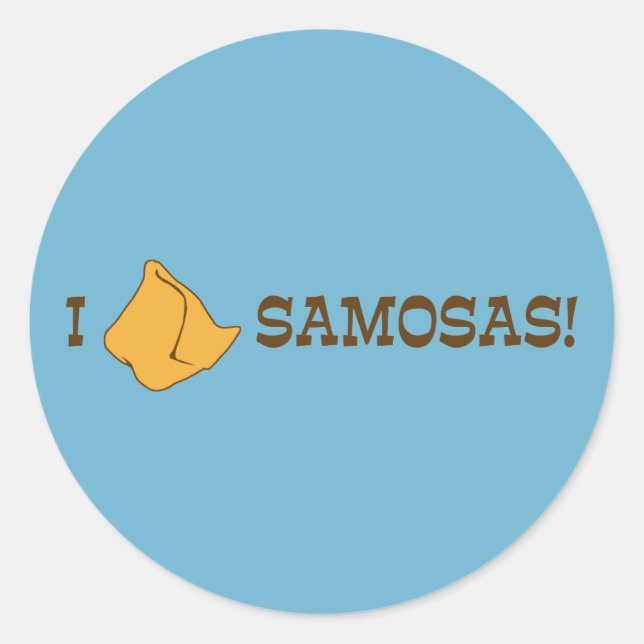 I Love Samosas Classic Round Sticker (Front)