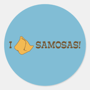 I Love Samosas Classic Round Sticker