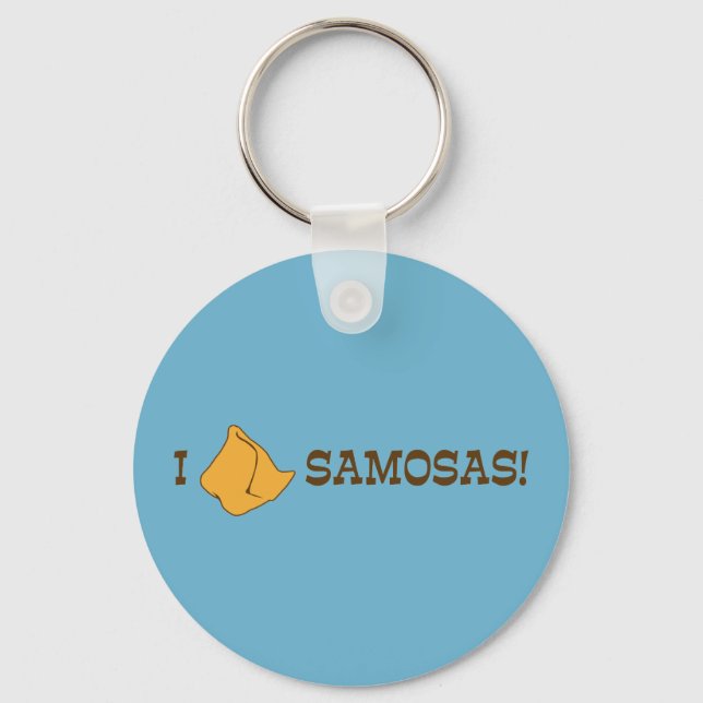 I Love Samosas Key Ring (Front)