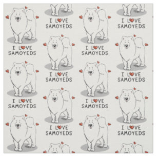 I Love Samoyeds - Cute dog Fabric