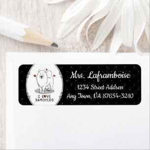 I Love Samoyeds - Cute dog Return Address Label