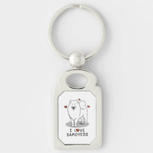 I Love Samoyeds  - dog cute hearts Sammie Key Ring
