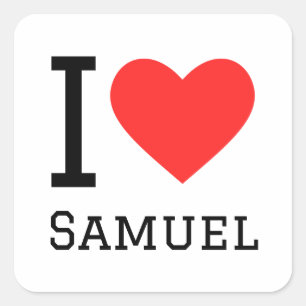 I love Samuel Square Sticker