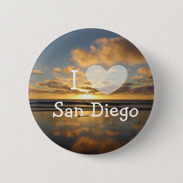I Love San Diego California Button (Front)
