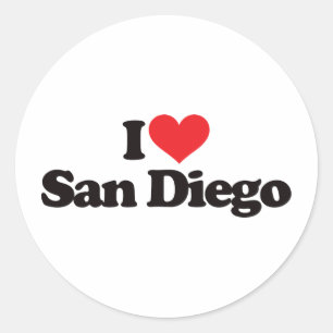 I Love San Diego Classic Round Sticker