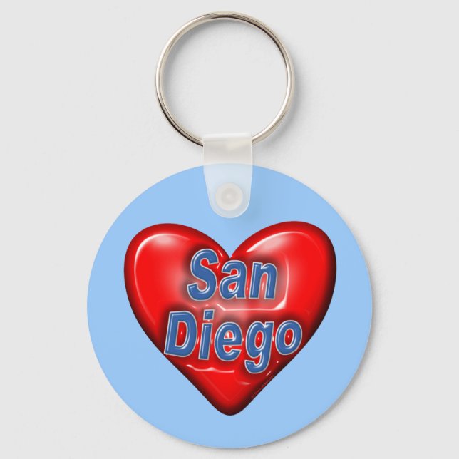 I Love San Diego Key Ring (Front)