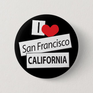 I Love San Francisco California 6 Cm Round Badge