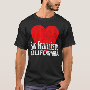 I Love San Francisco California Retro Big Heart SF T-Shirt