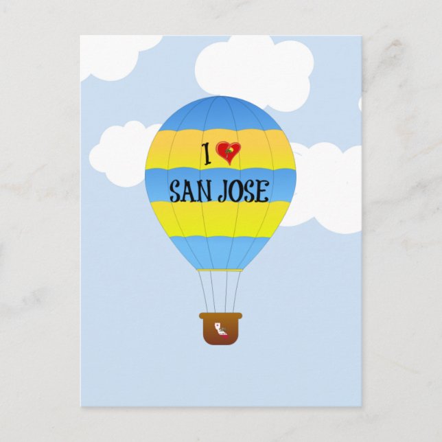 I Love San Jose, hot-air balloon Postcard (Front)