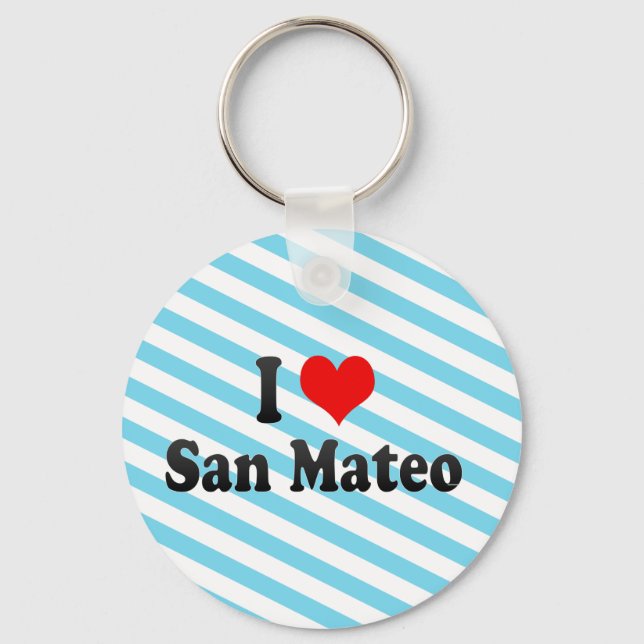 I Love San Mateo, United States Key Ring (Front)
