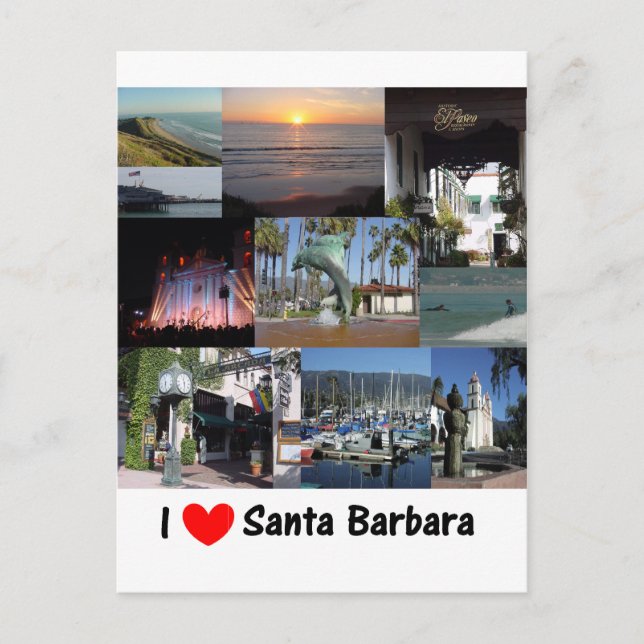 I Love Santa Barbara Postcard (Front)