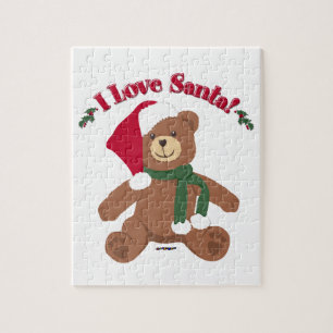 I Love Santa! Christmas Teddy Bear Jigsaw Puzzle