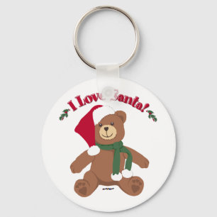I Love Santa! Christmas Teddy Bear Key Ring