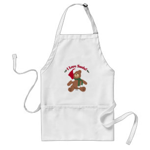 I Love Santa! Christmas Teddy Bear Standard Apron